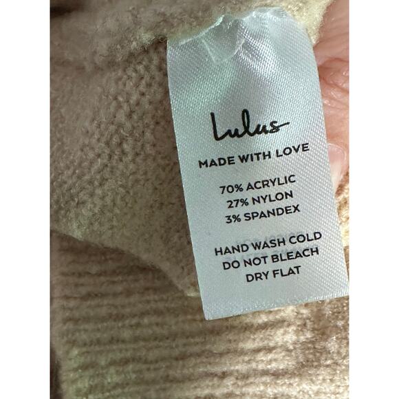 Lulus beige black long sleeves sweater size small - Picture 4 of 13